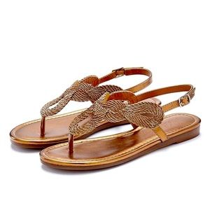 Bronze Braided Sandals